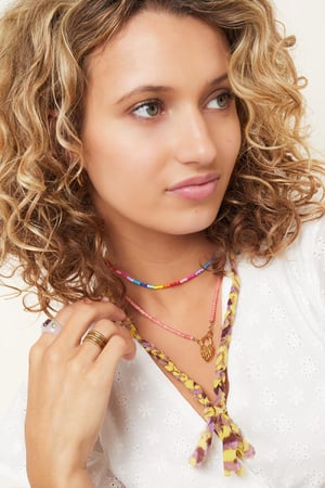 Collar de tela deshilachada Amarillo Poliéster h5 Imagen3
